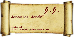 Janovicz Jenő névjegykártya